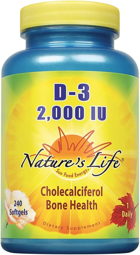 Nature'S Life D-3 Softgels, Cholecalciferol, 2000 Iu, 240 Count