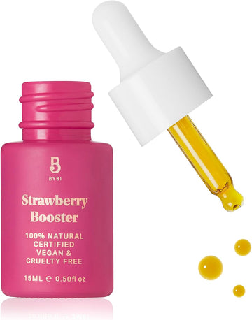 Bybi Beauty Strawberry Booster Face Serum For Dry, Irritated Skin - Hydrating Vegan Facial Oil - Repair & Moisturise Damaged Skin - Antioxidant-Rich Strawberry Seed Oil - 15Ml