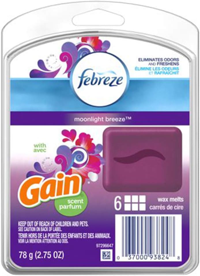 Febreze Wax Melts with Gain Scent, Moonlight Breeze, 2.75 oz : Health & Household