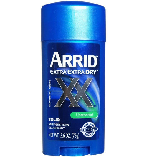 Arrid 24 Hour Xx Dry Antiperspirant/Deodorant Solid, Unscented For Men And Women 2.6 Oz