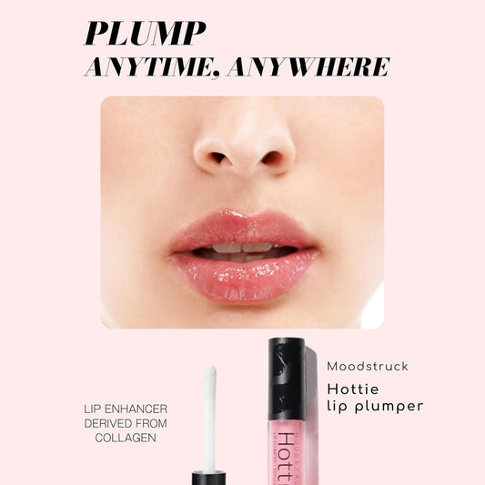 Moodstruck Hottie Lip Plumper | Pale Pink Gloss With Collagen Peptides & Sodium Hyaluronate | Hydrating Lip Gloss For Fuller-Looking Lips | Makeup For Women