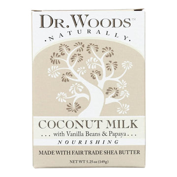 Dr. Woods Coconut Milk Bar Soap With Vanilla Beans, Papaya, & Organic Shea Butter, 5.25 Oz : Bath Soaps : Beauty & Personal Care