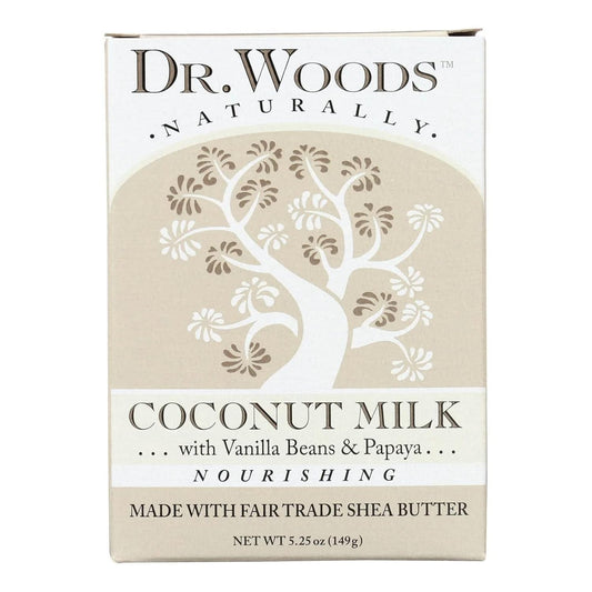 Dr. Woods Coconut Milk Bar Soap With Vanilla Beans, Papaya, & Organic Shea Butter, 5.25 Oz : Bath Soaps : Beauty & Personal Care