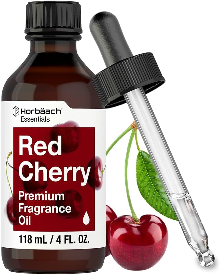 Horbäach Red Cherry Fragrance Oil | 4 fl oz (118mL) | Premium Grade | for Diffusers, Candle and Soap Making, DIY Projects & More