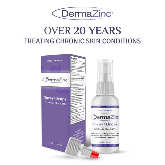 Dermazinc Therapy Spray/Drops, Zinc Spray For Skin Disorder Relief Drops For Psoriasis, Dermatitis, Eczema, And Other Skin Condition Symptoms, 4Oz
