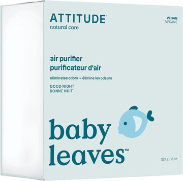 ATTITUDE Baby Air Purifier, Activated Carbon, Captures Stubborn Odors, Plant and Mineral-Based, Vegan, Good Night, 8 Ounce