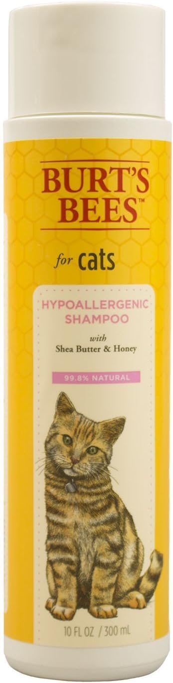 Burt'S Bees For Pets Hypoallergenic Cat Shampoo With Shea Butter & Honey - Moisturizing Grooming Pet Shampoo For Cats With Sensitive Skin, Cat Cleaning Supplies, 10 Fl Oz