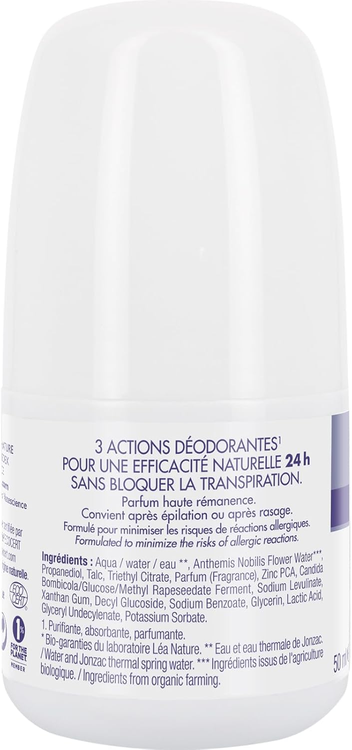 Eau Thermale Jonzac, ORGANIC ROLL ON DEODORANT, No Alcohol and No Aluminium Salts, 50 millilitre, Pack of 1 : Amazon.co.uk: Beauty
