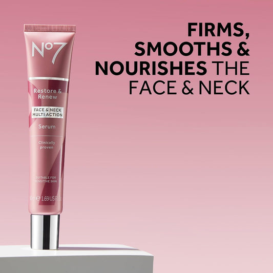 No7 Restore & Renew Face, Neck & DCollet Multi Action Serum 75Ml