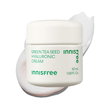 Innisfree Green Tea Seed Hyaluronic Acid Cream With Barrier Boosting Complex & Ceramide, Hydrating Korean Face Moisturizer And Balancing Cream