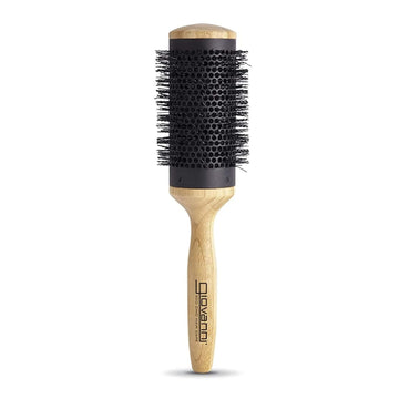 Giovanni 3" Round Thermal Hair Brush, Beige, Ceramic Coated Barrel With Real Bamboo Handle, Spacious Vented, For Medium To Long Hair, Fine And Thick Hair, Round Style, Unisex