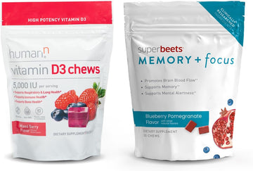 Humann Superbeets Memory + Focus Chews & D3 Chews