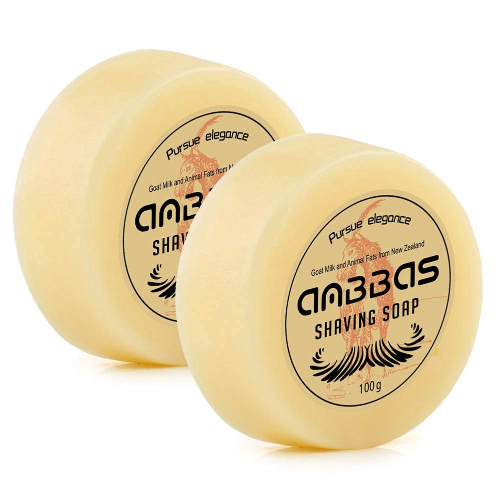 Anbbas Shaving Soap Goat Milk From New Zealand For Beard Barber Traditional Wet Shave (2Pcs, 7 Oz)