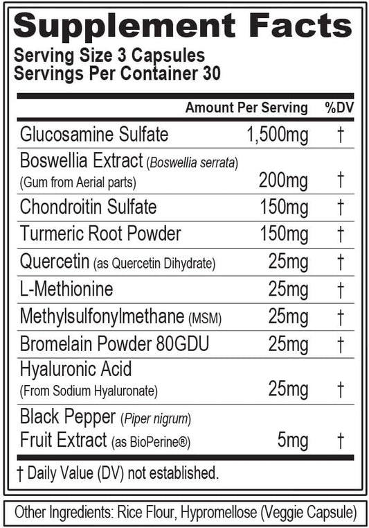 Evlution High Absorption Joint Support Supplement Flexmode Joint Supplement With Advanced Joint Vitamins Including Glucosamine Chondroitin Msm Boswellia And Hyaluronic Acid - 30 Servings