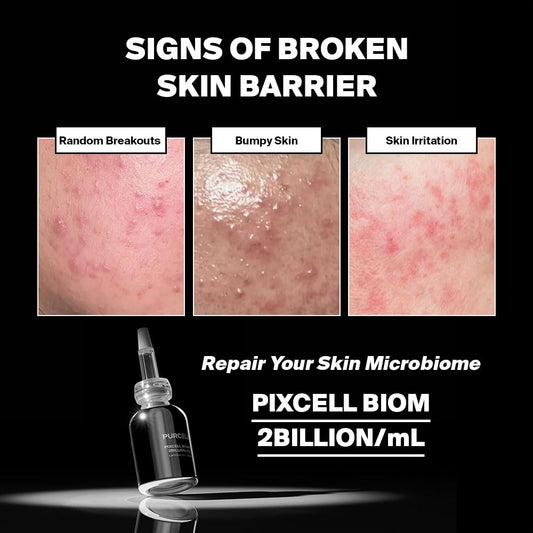 Purcell Pixcell Biom 2B/Ml - Restores Skin Barrier With Bifida, Lactobacillus Ferment Lysate, Korean Probiotic Drops For Acne Prone Skin And Sensitive Skin, 1.01 Fl Oz