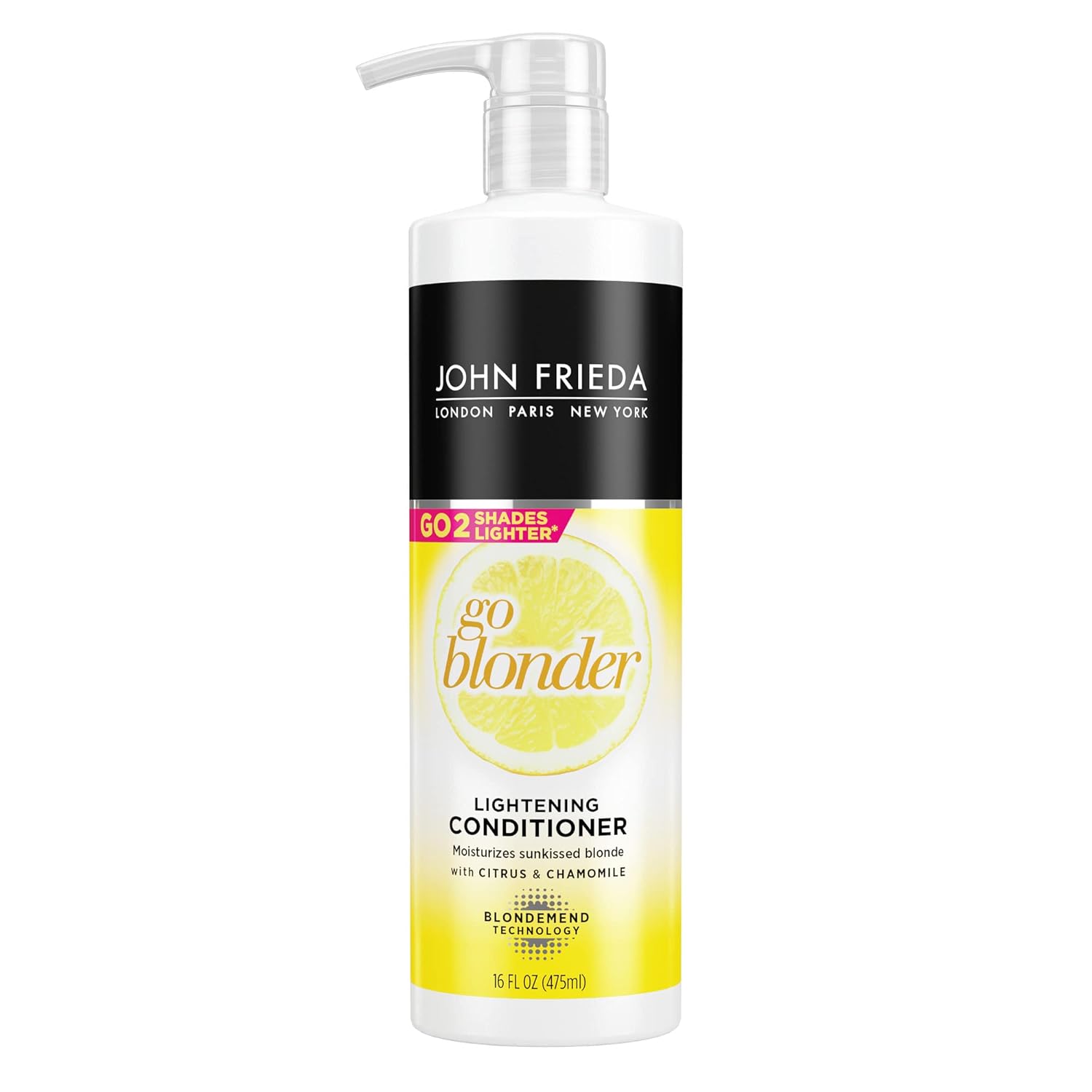 John Frieda Sheer Blonde Go Blonder Hair Conditioner, Gradual Lightening Conditioner For Blonde Hair, With Citrus And Chamomile, Featuring Our Blondmend Technology, 16 Oz