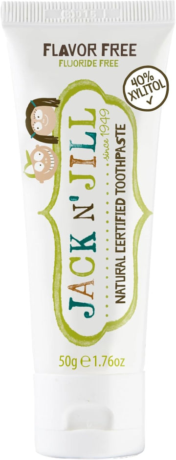 Jack N' Jill Natural Toddler Toothpaste For Baby, Kids And Infants 6 Months & Up, Fluoride Free Training Toothpaste For Toddlers 1-3, 40% Xylitol, Bpa Free - Flavor Free, 1.76 Fl Oz (Pack Of 1)