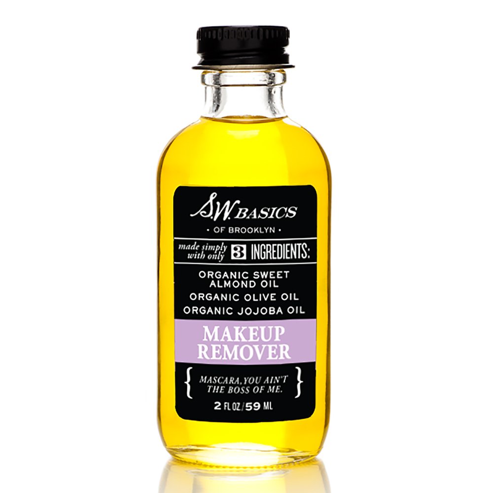 S.W. Basics Makeup Remover With Organic Sweet Almond, Olive & Jojoba Oils, 2 Oz