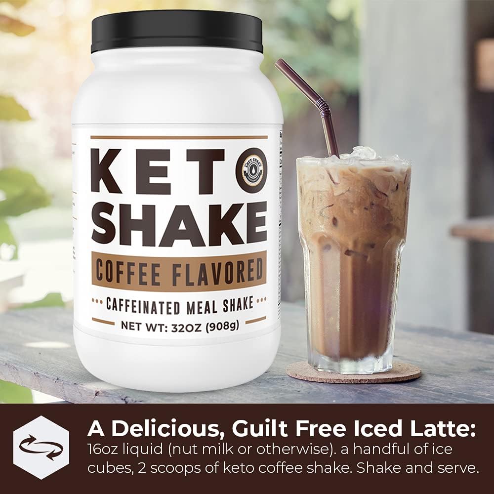 Keto Breakfast Shake Meal Replacement, 2lb Coffee Protein Powder, Iced Coffee with Collagen Protein, High Fat, Low Carb, Sugar Free : Health & Household