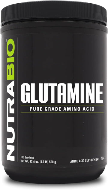 NutraBio L-Glutamine Powder - Amino Acid - Pure Grade: Absolutely no Additives, Fillers or Excipients! - Muscle Recovery Supplement - (500 Grams)