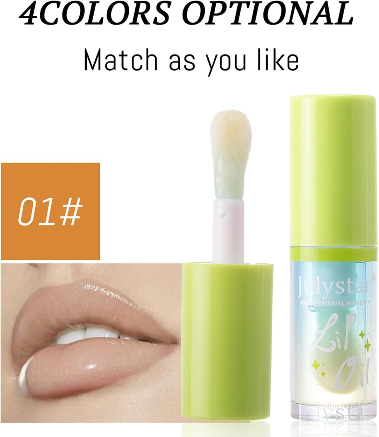 Julystar 4Pcs Moisturizing Lip Glaze: Mirror Finish Non-Sticky Lip Gloss & Hydrating Balm Set
