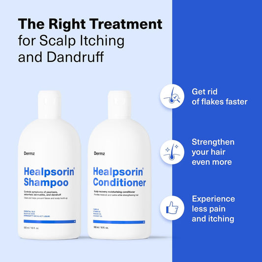 Healpsorin Shampoo & Conditioner Set – Gentle Care For Itchy, Dry, Flaky Scalp – Moisturising & Nourishing Hair Formula – Suitable For All Hair Types – No Steroids Or Artificial Fragrance