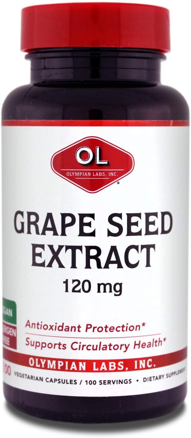 Olympian Labs Grape Seed Extract, 120Mg, Supports Heart & Immune Health, Antioxidant And Anti-Inflammatory, 100 Capsules