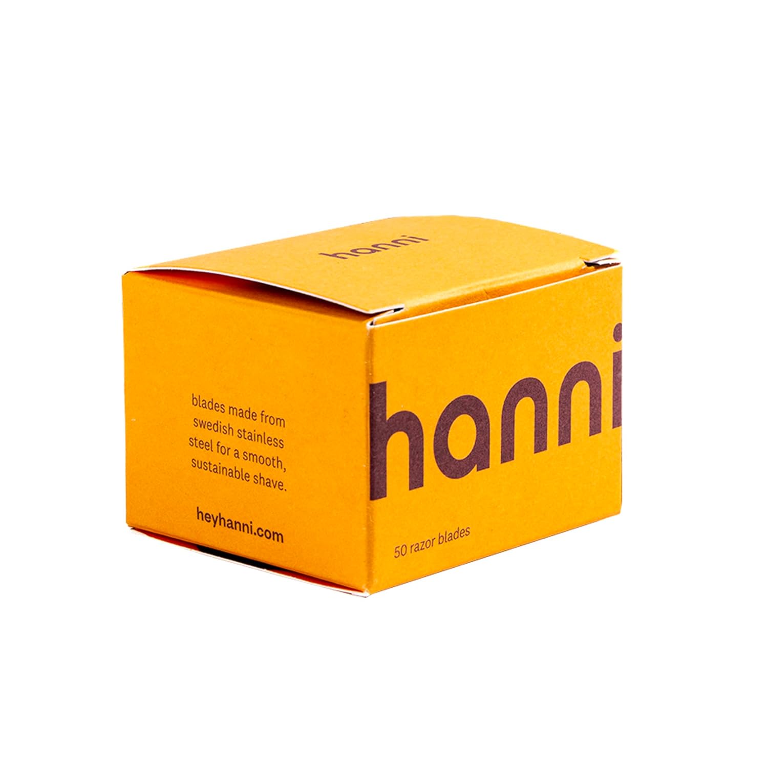 Hanni Safety Razor Blades, Double Edge, Single Blade Refills, Women Shaving For Sensitive Or Any Body Area, Stainless Steel Swedish Blade For Smooth Skin Shave (1 Pack, 50, Count)