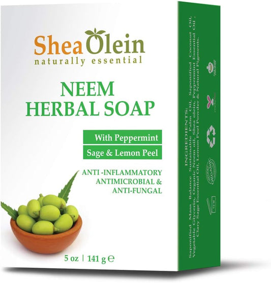 Neem Herbal Soap With Peppermint, Sage & Lemon Peel 5Ozq
