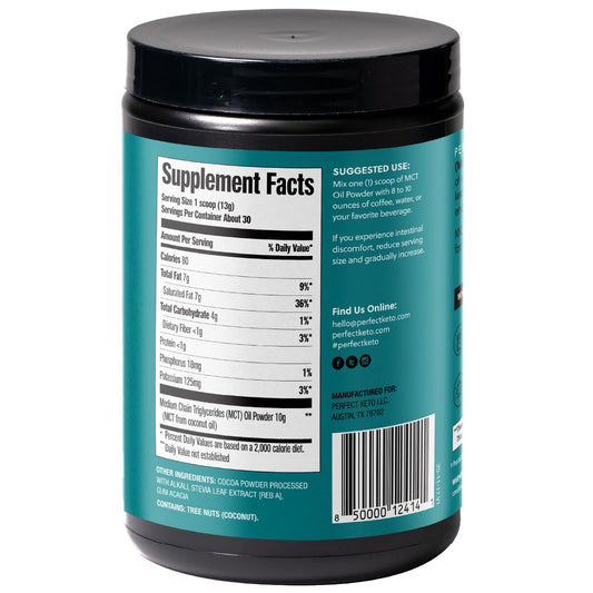Perfect Keto 7G Mct Oil Powder, Medium Chain Triglycerides Supplement, Non Dairy Coffee Creamer For Keto Diet, Ketogenic Mct Oil Mix For Coffee, Smoothie, Protein Shakes And Tea, Vanilla, 30 Servings