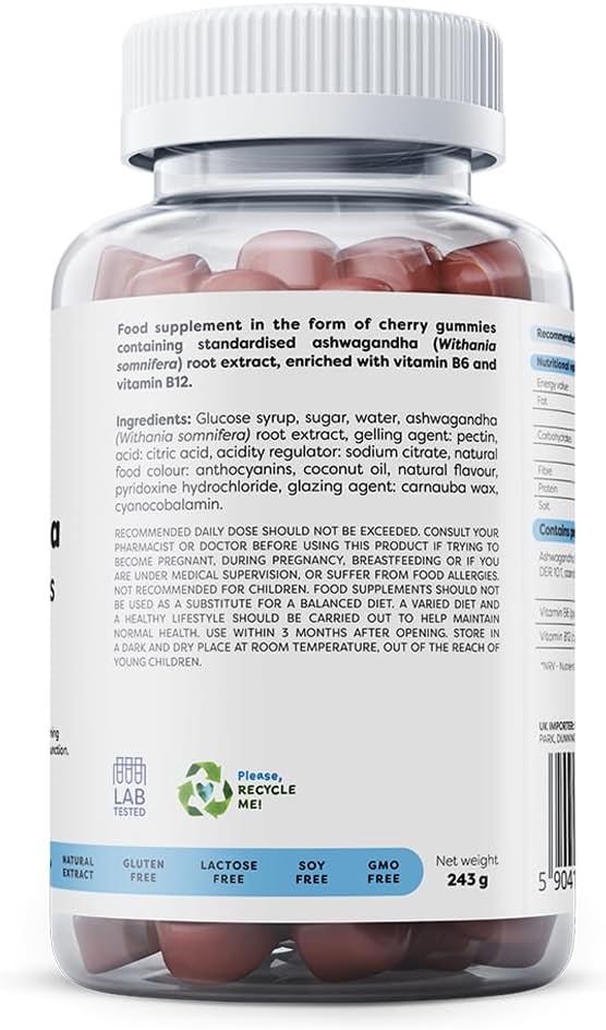 Osavi Ashwagandha 375 mg | Stress & Energy Balance | Cherry-Flavored Gummies with Ashwagandha, B6 & B12 for Relaxation, Mental Wellbeing & Fatigue Relief | 60 Vegan Gummies : Amazon.co.uk: Health & Personal Care