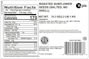 Yupik Salted Shelled Roasted Sunflower Seeds, 2.2 Lb, Pack Of 1