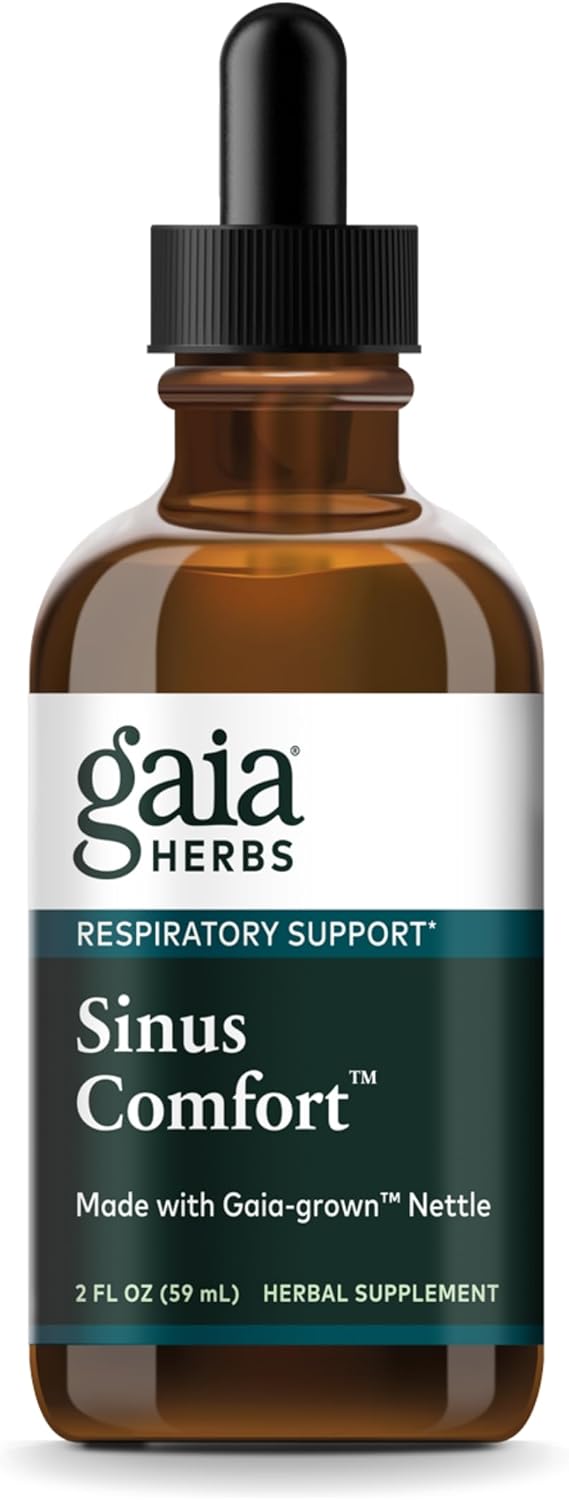 Gaia Herbs Sinus Comfort - Respiratory & Immune Support Supplement To Promote Healthy Sinuses* - With Nettle, Peppermint Leaf Oil, Holy Basil, Yarrow, Plantain & Bayberry - 2 Fl Oz (30-Day Supply)