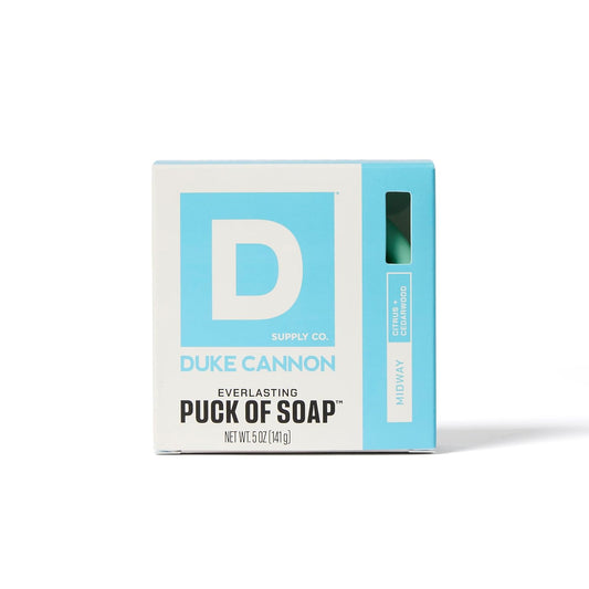 Duke Cannon Supply Co. Bar Soap Puck - Men'S Rounded Bar Soap With Masculine Scents - Hydrating & Deep Cleaning - Disc-Shaped Mens Soap - All Skin Types - Midway,5 Oz