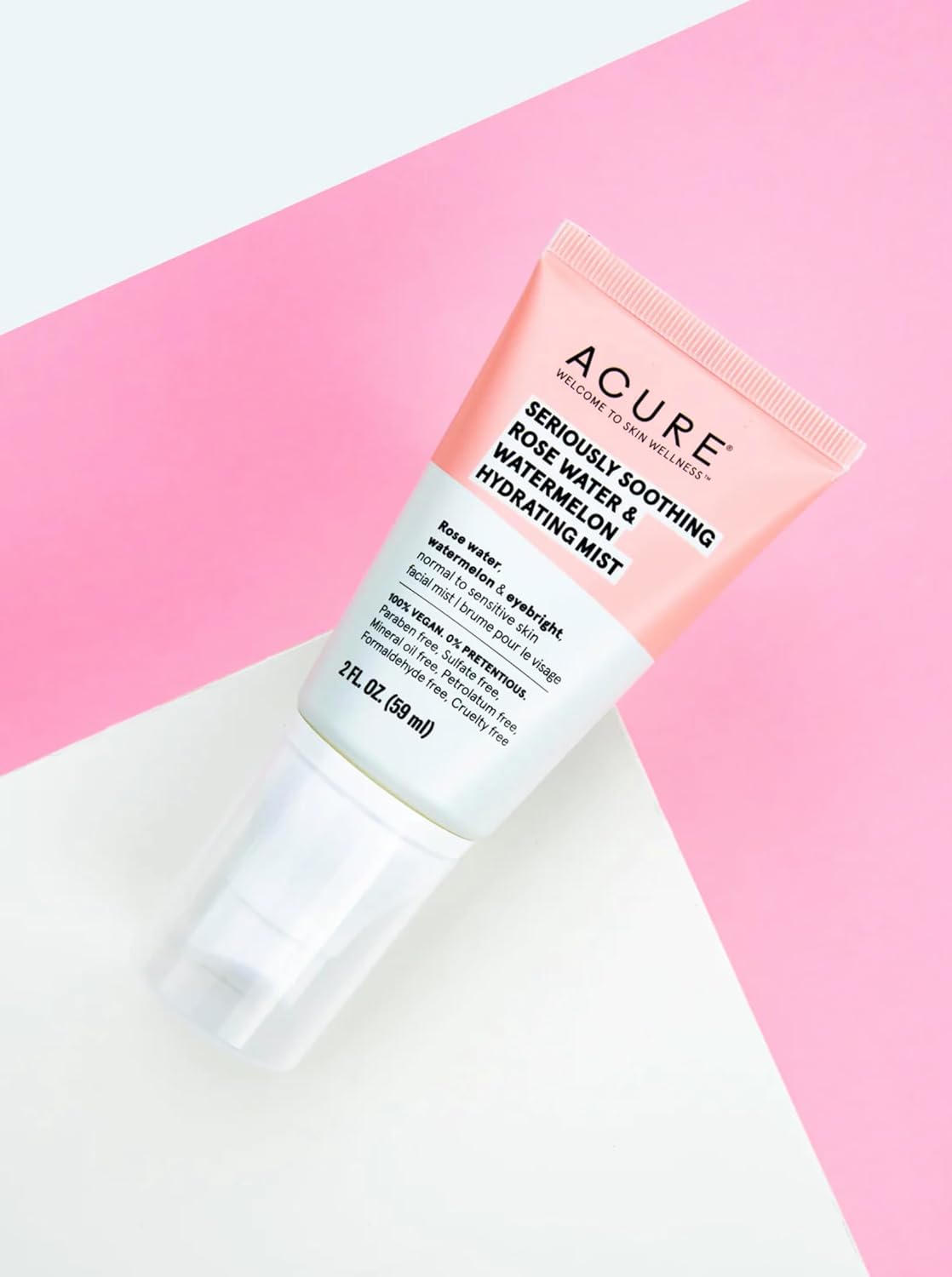 Acure Seriously Soothing Rosewater & Watermelon Superfine Mist - Hydrate Dry & Sensitive Skin - Natural Ingredients - Face Rosewater Spray for Dewy Glowing Skin - 100% Vegan & Cruelty-Free - 2 Fl Oz : Everything Else