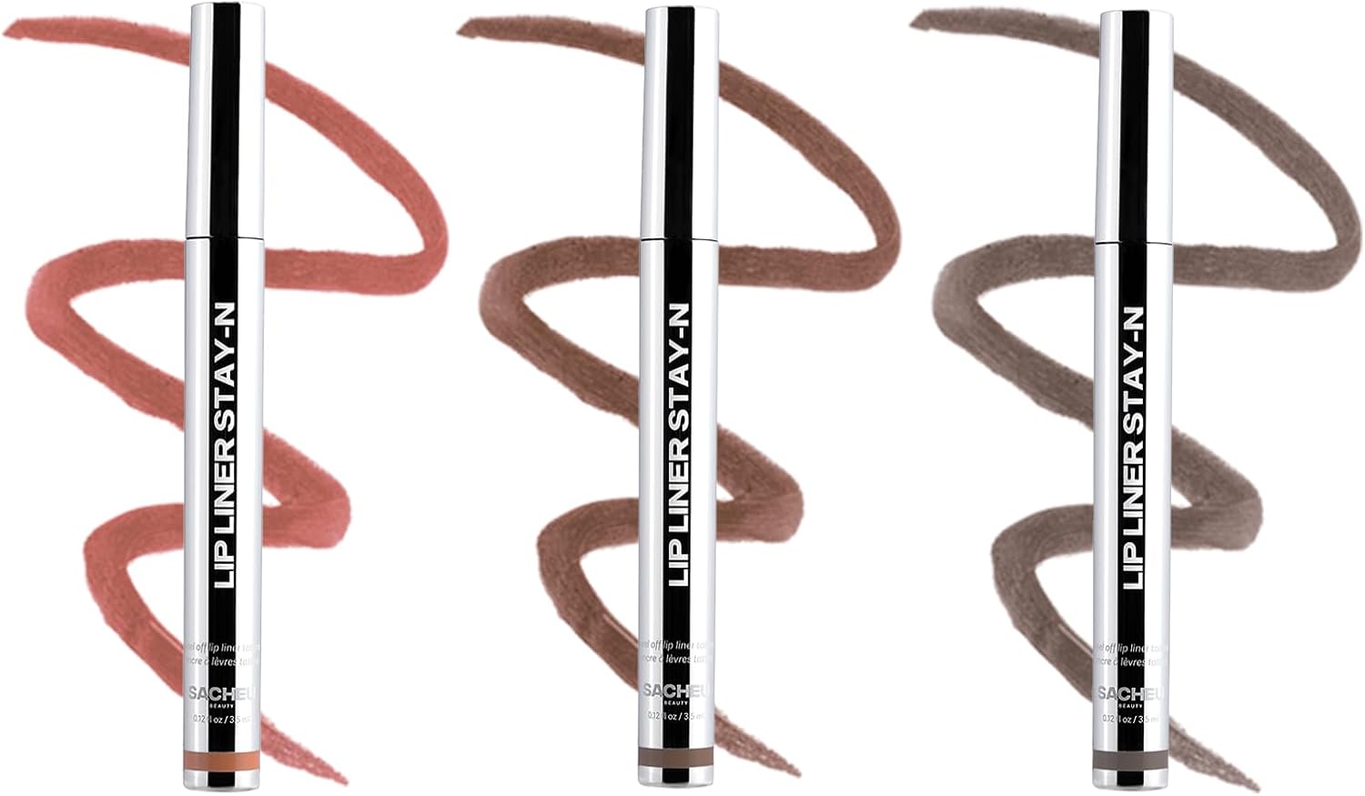 Sacheu Lip Liner Stay-N Peel Off Lip Stain — Long Lasting Matte Lip Tattoo Transfer Proof Lipstain Infused With Hyaluronic Acid & Vitamin E For All Skin Types — Vegan & Cruelty-Free, Deep Bundle