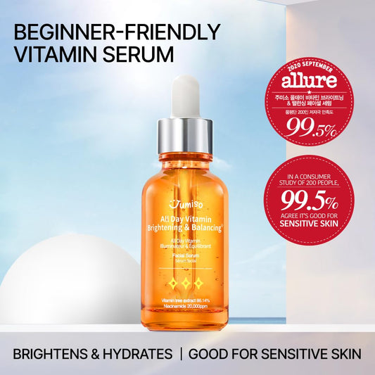 Jumiso All Day Vitamin Serum, Brightening & Balancing Facial Serum 30Ml, 1.01 Fl Oz, 86.14% Of Vitamin Tree Extract, 20,000Ppm Of Niacinamide