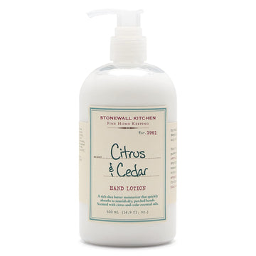 Stonewall Kitchen Citrus and Cedar Hand Lotion, 16.9 ounces