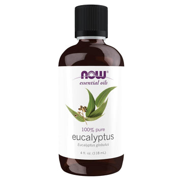 Now Essential Oils, Eucalyptus Oil, Clarifying Aromatherapy Scent, Steam Distilled, 100% Pure, Vegan, Child Resistant Cap, 4-Ounce