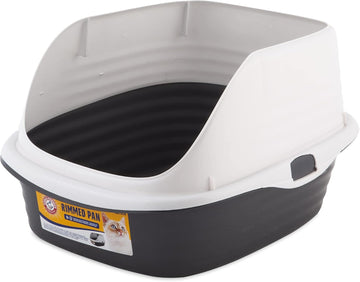 Arm & Hammer Rimmed Cat Litter Box With High Sides And Microban