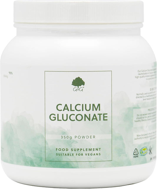 Calcium Gluconate Powder | 350G Of Pure Calcium Gluconate Powder | G&G Vitamins
