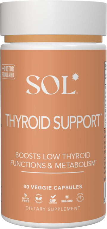 Thyroid Support Supplement - Advanced Thyroid Health Support, Metabolism Booster, Mental Clarity - Ashwagandha, Ginger, Adaptogens, Magnolia Bark, Turmeric Blend - 60 Veggie Capsules