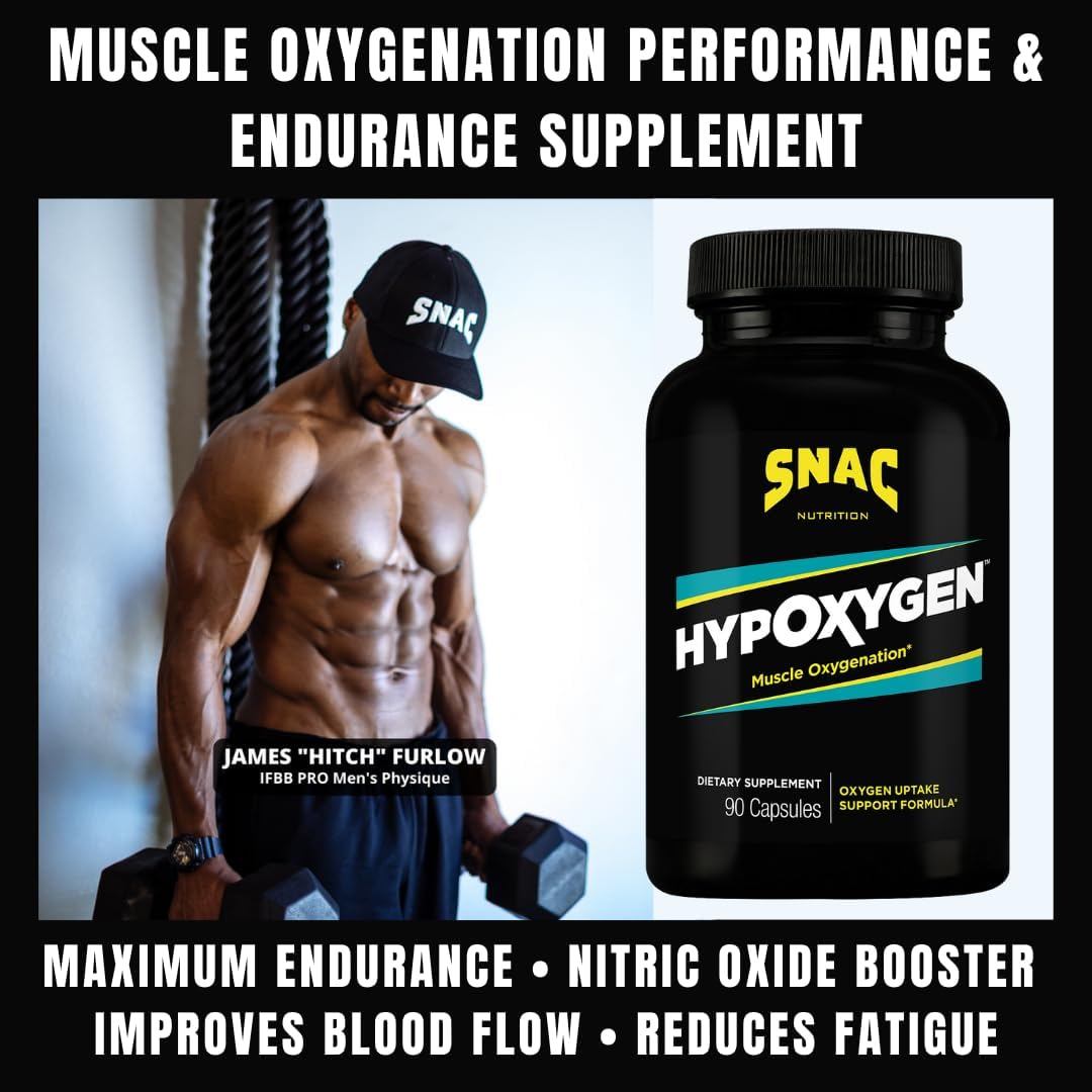 Snac Hypoxygen - Muscle Oxygenation Performance & Endurance Supplement, Improves The Body’S Vo2 Max & Assists With Recovery From High-Repetition Exercise, 90 Veggie Capsules (45 Servings) : Health & Household