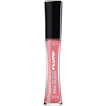 L'Oreal Paris Infallible Pro Gloss Plump Lip Gloss With Hyaluronic Acid, Long Lasting Plumping Shine, Lips Look Instantly Fuller And More Plump, Blossom, 0.21 Fl. Oz