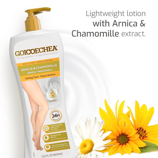 Goicoechea Calming Touch Body Lotion, Moisturizing Skin Care With Arnica & Chamomile, Improves Appearance Of Varicose Veins & Blemishes, Smooths & Tones, 13.5 Oz