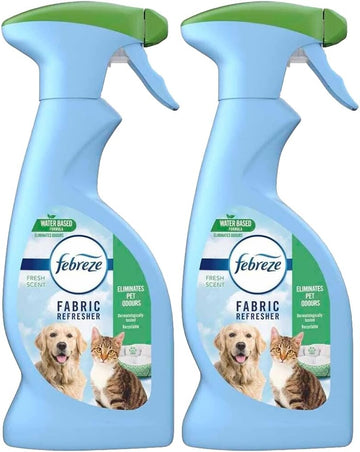 Febreze Fabric Refresher Pet Odor Eliminator, Pet-Safe Air Freshener and Deodorizing Spray, Fresh Scent, 12.6 oz (Pack of 2)