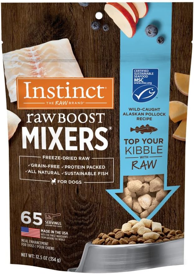 Instinct Raw Boost Mixers Freeze-Dried Dog Food Topper - Pollock, 12.5 Ounces