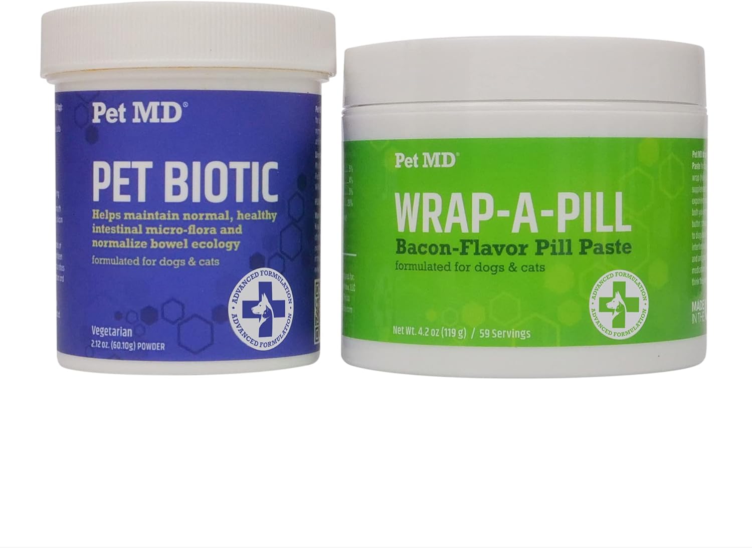 Pet Md Biotic Probiotic Powder & Wrap A Pill Bacon Flavor Pill Paste