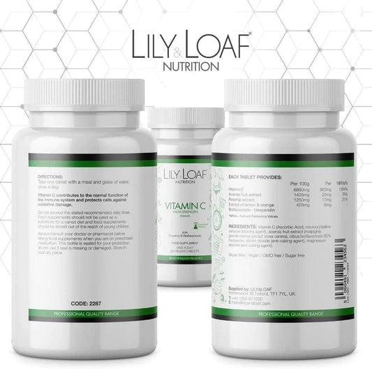 Lily & Loaf Vitamin C High Strength 1,000Mg – Controlled Release (90 Tablets)