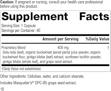 Standard Process Ginkgo Synergy - Whole Food Mental Clarity, Brain Health Supplement, Brain Support And Blood Flow With Grapeseed Extract, Buckwheat, Gotu Kola, Ginkgo Biloba - 40 Capsules